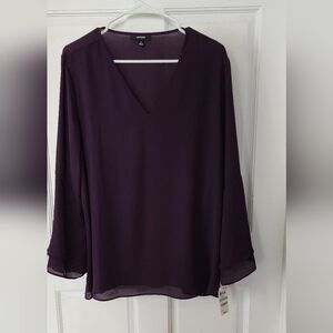 Alfani Elegant Dark Fig Blouse, Never Worn, Original Tags